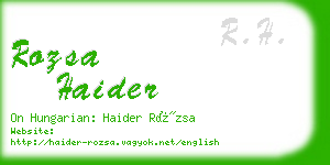 rozsa haider business card